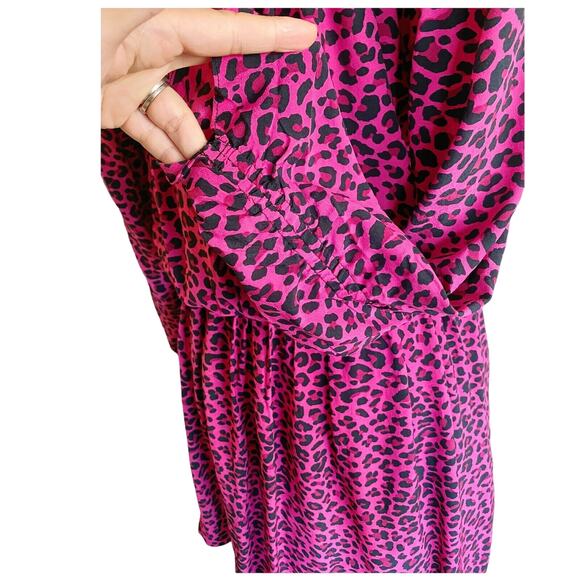 ZADIG & VOLTAIRE Reveal Leopard Print Dress Hot Pink Black MSRP $398 Large NWT - Picture 10 of 12